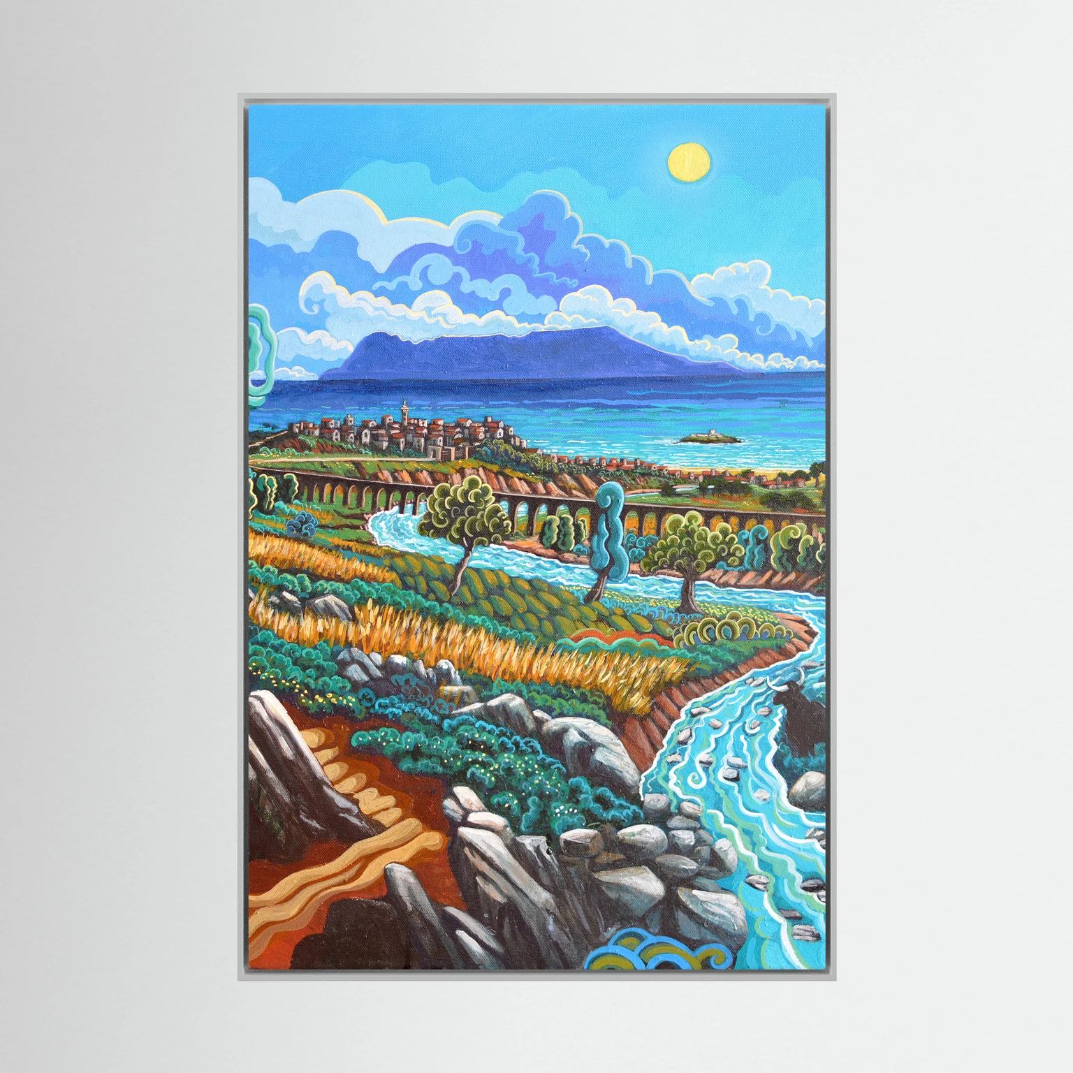 Rio de la Miel - Algeciras - Vertical - Framed canvas