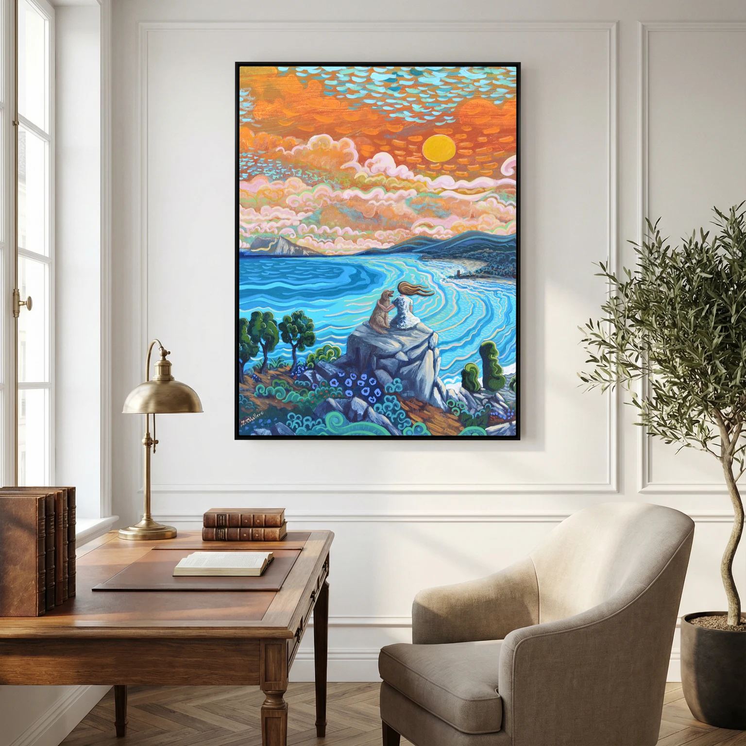 My Best Friend - Costa del Sol - Portrait - Framed Canvas