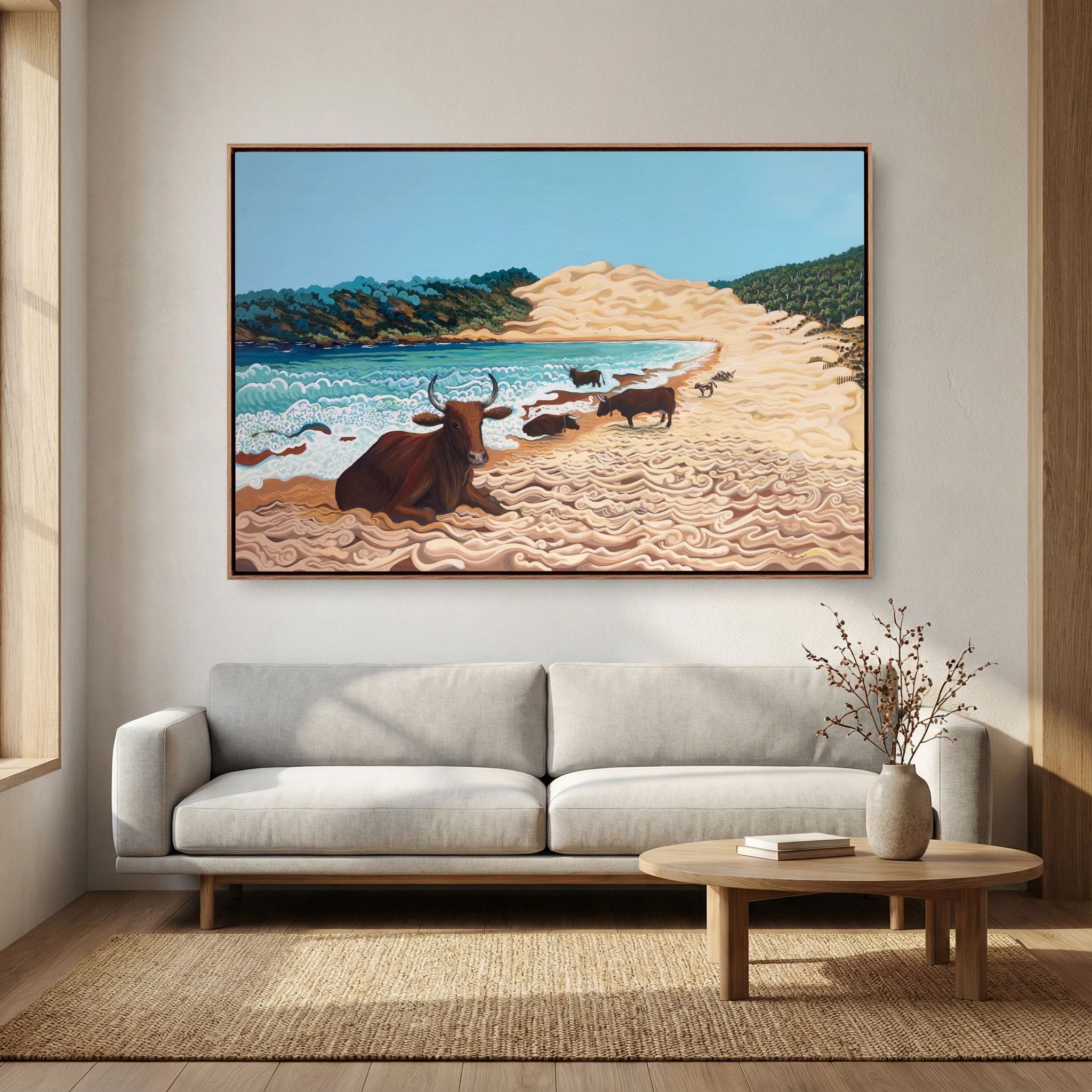 N224 - Las Vacas de Bolonia - Framed Canvas