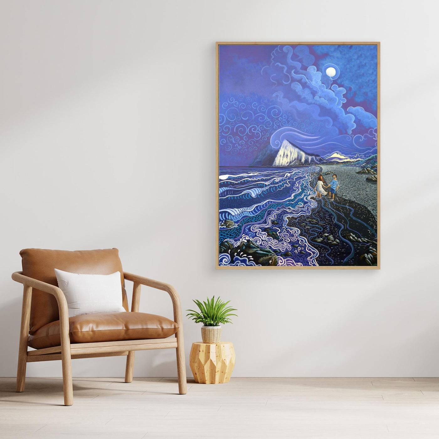 N47 - Under the Full Moon - Framed Canvas