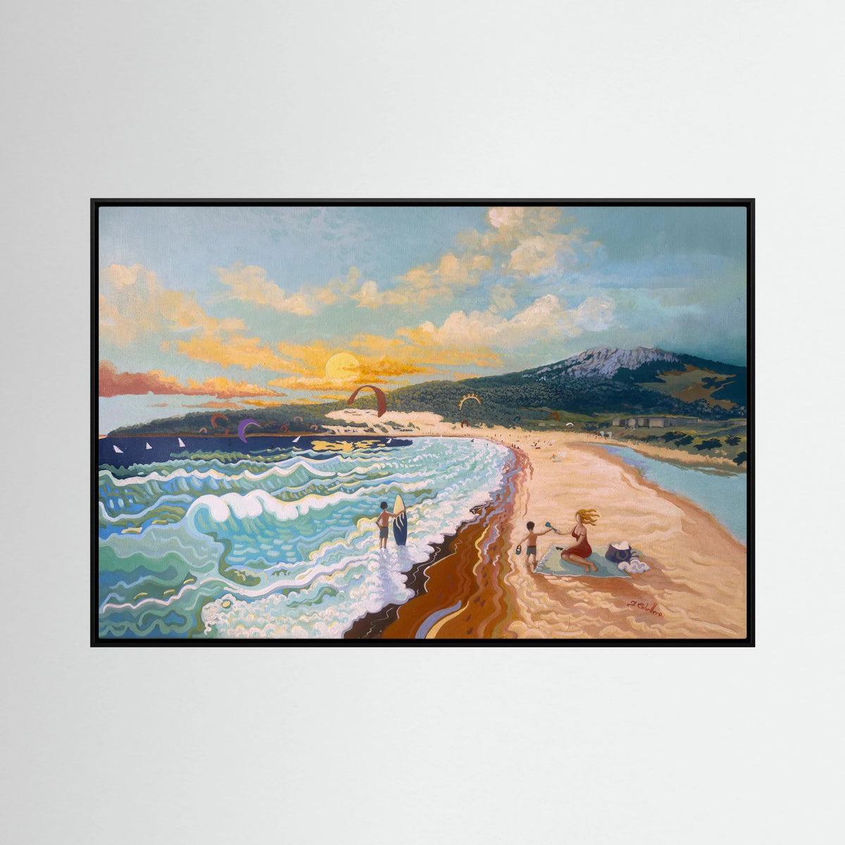 Sunset at Valdevaqueros - N239 - Framed Canvas