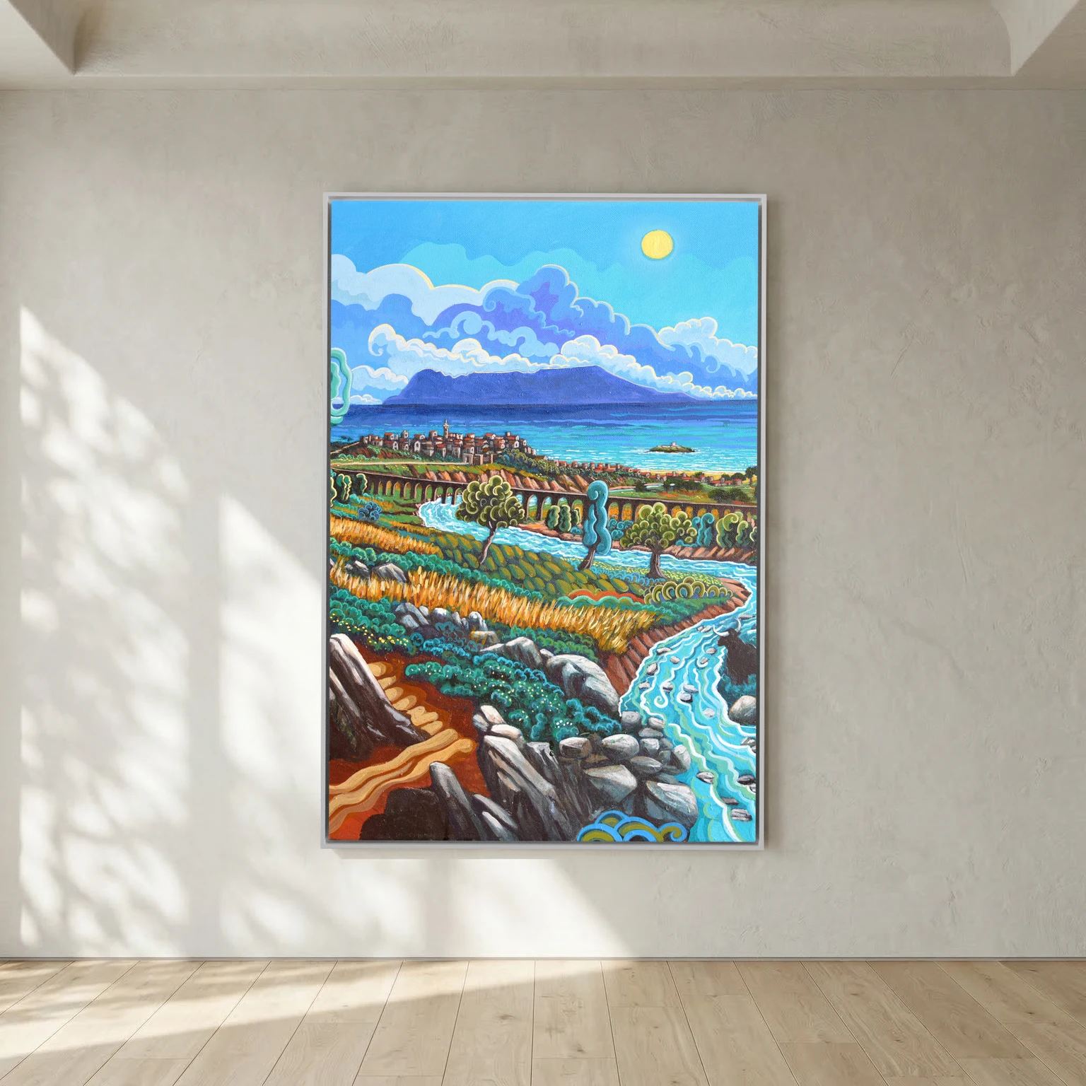 Rio de la Miel - Algeciras - Vertical - Framed canvas