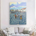 Load image into Gallery viewer, N125 - B - Kids at the Beach - Vertical Canvas - Arte Caballero
