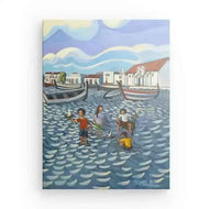 N125 - B - Kids at the Beach - Vertical Canvas