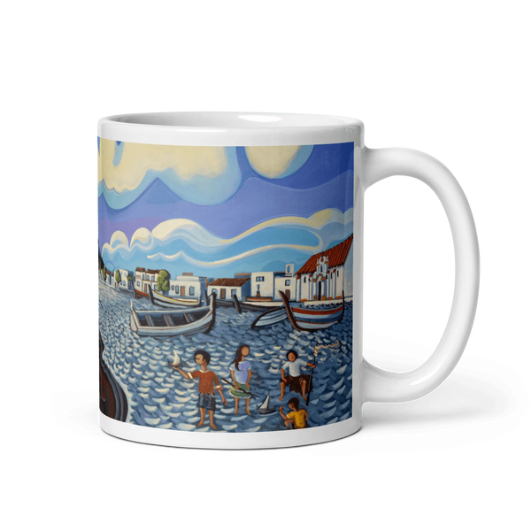 N125 - Kids on the Beach - Mug Panorama - Arte Caballero