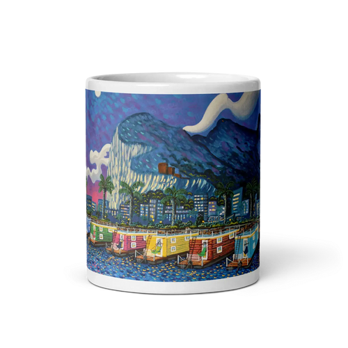 N153 - Farben der Bucht - Erweitert - Panorama Tasse