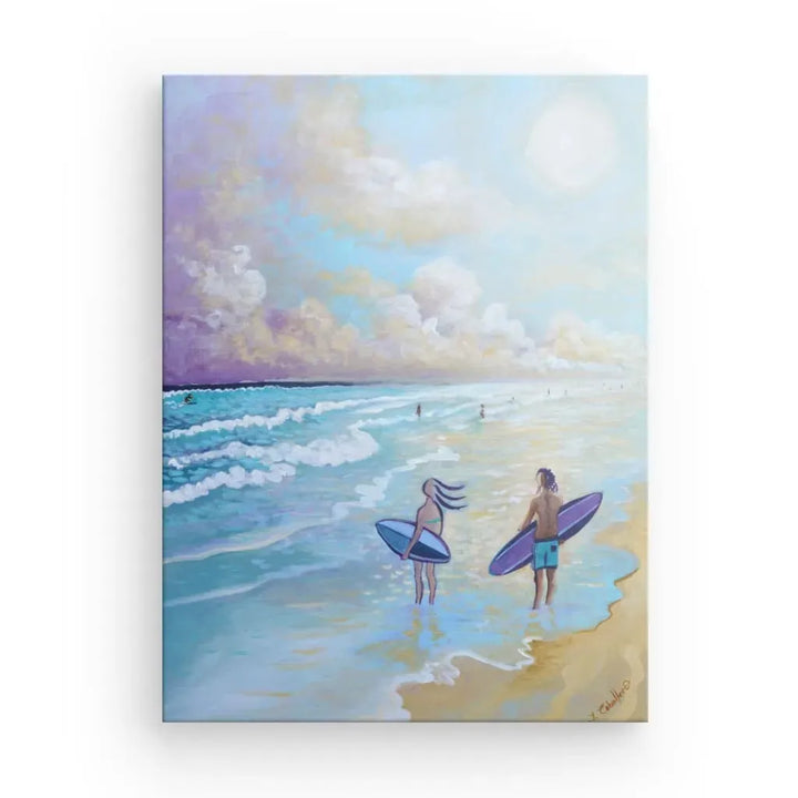 N213 - Atlantic Surf - Girl& Boy - Canvas - Arte Caballero