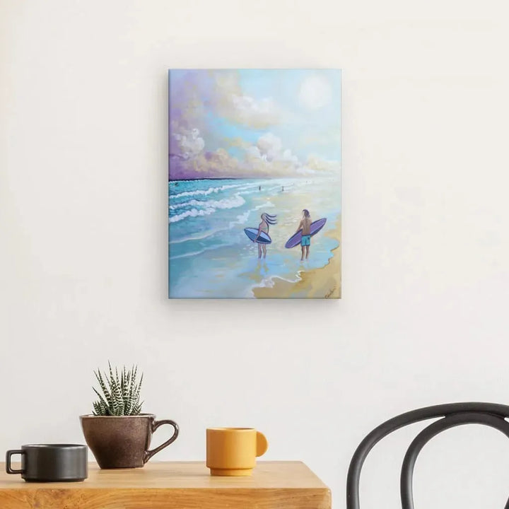 N213 - Atlantic Surf - Girl& Boy - Canvas - Arte Caballero