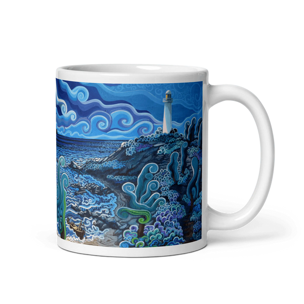 N23 - Lighthouses of the Strait - Mug Panorama - Arte Caballero