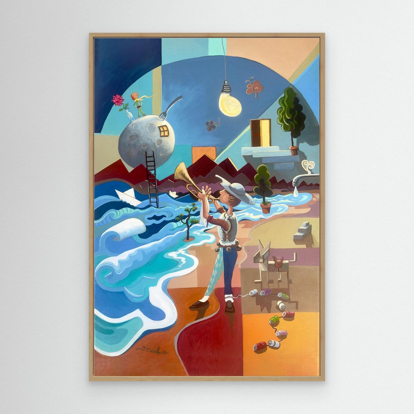 N230 - The Theatre of Dreamers - Framed Canvas