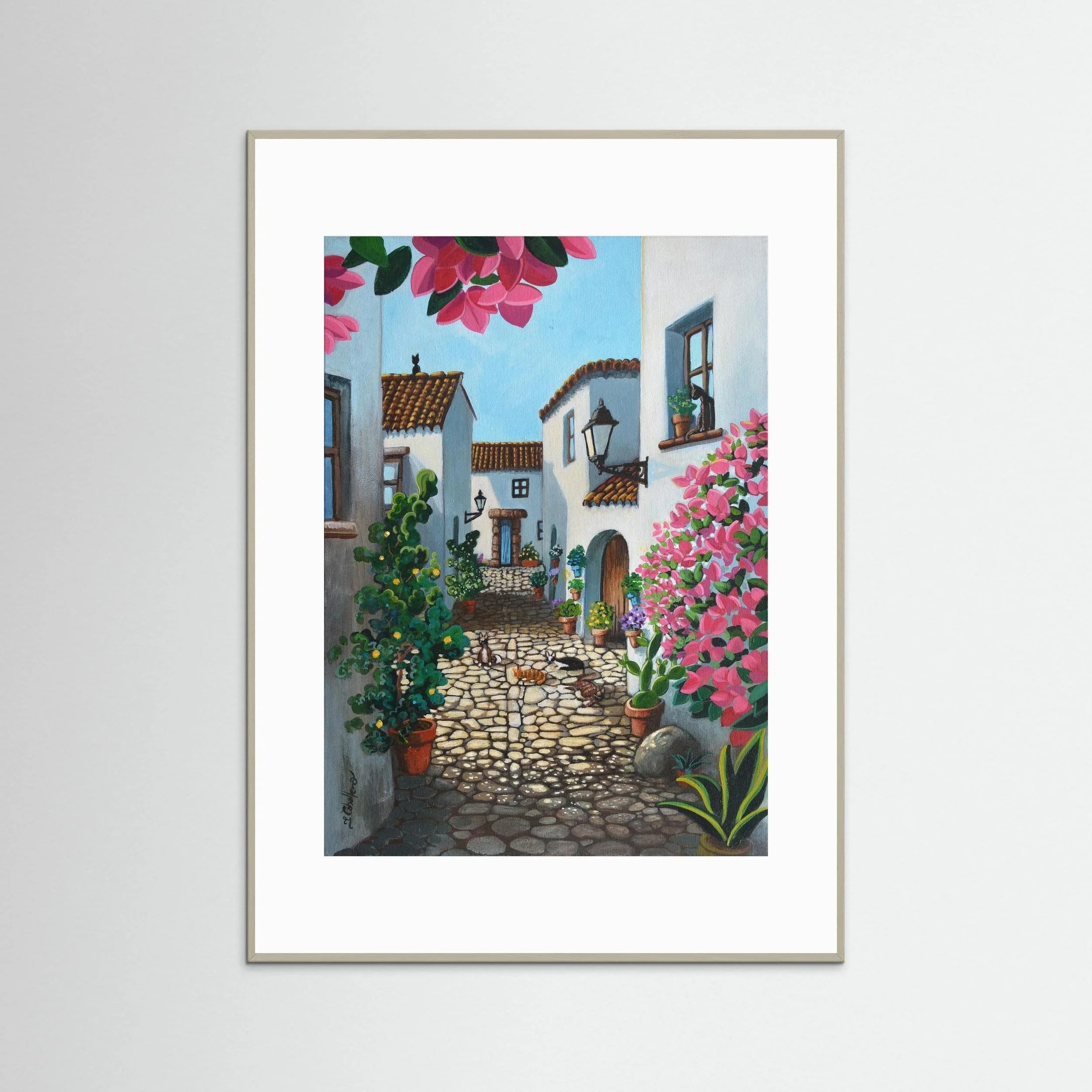 N214 -The Cats of Castellar  - Framed Fine Art Paper Print 