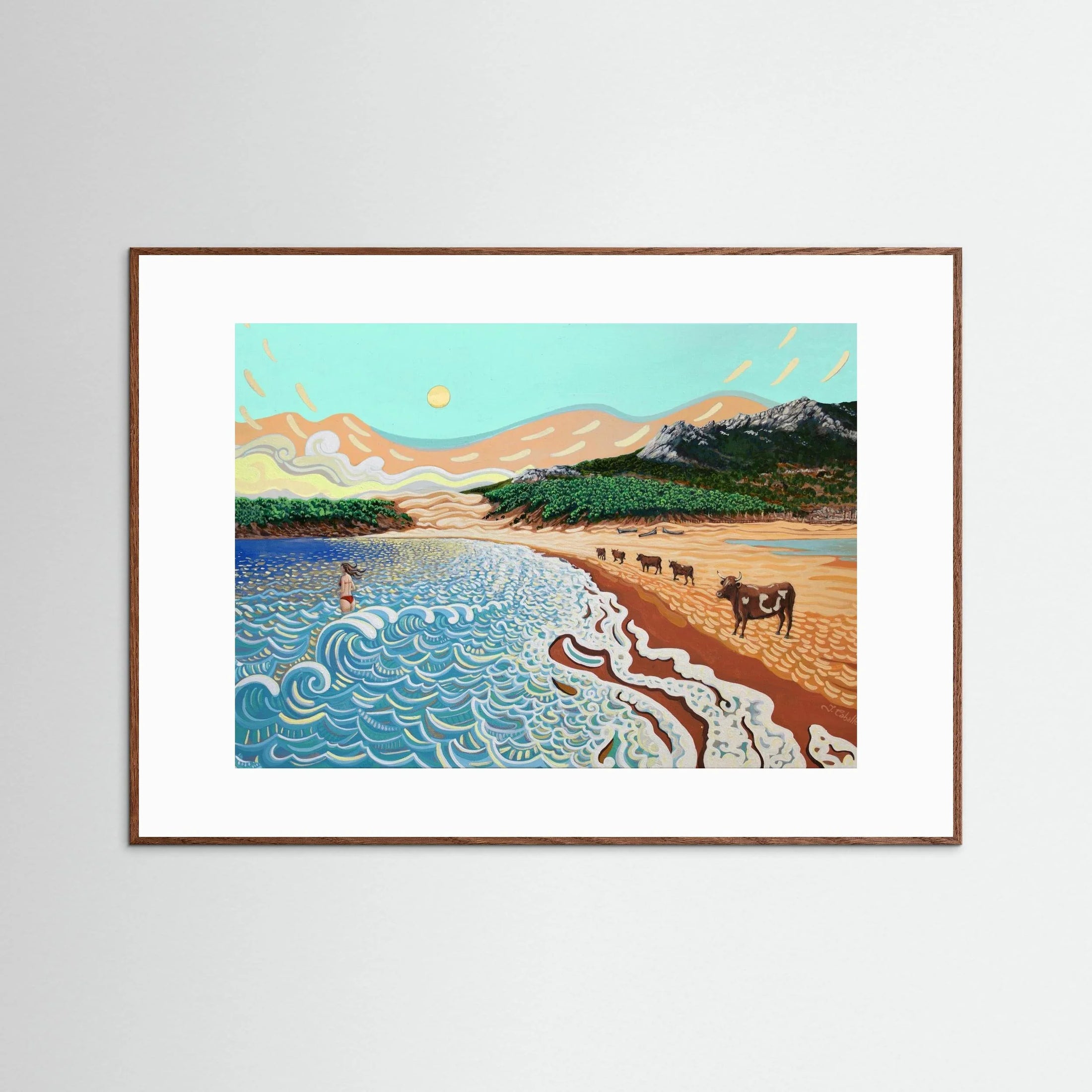 N17 - The Cows of Bolonia  - Framed Fine Art Paper Print