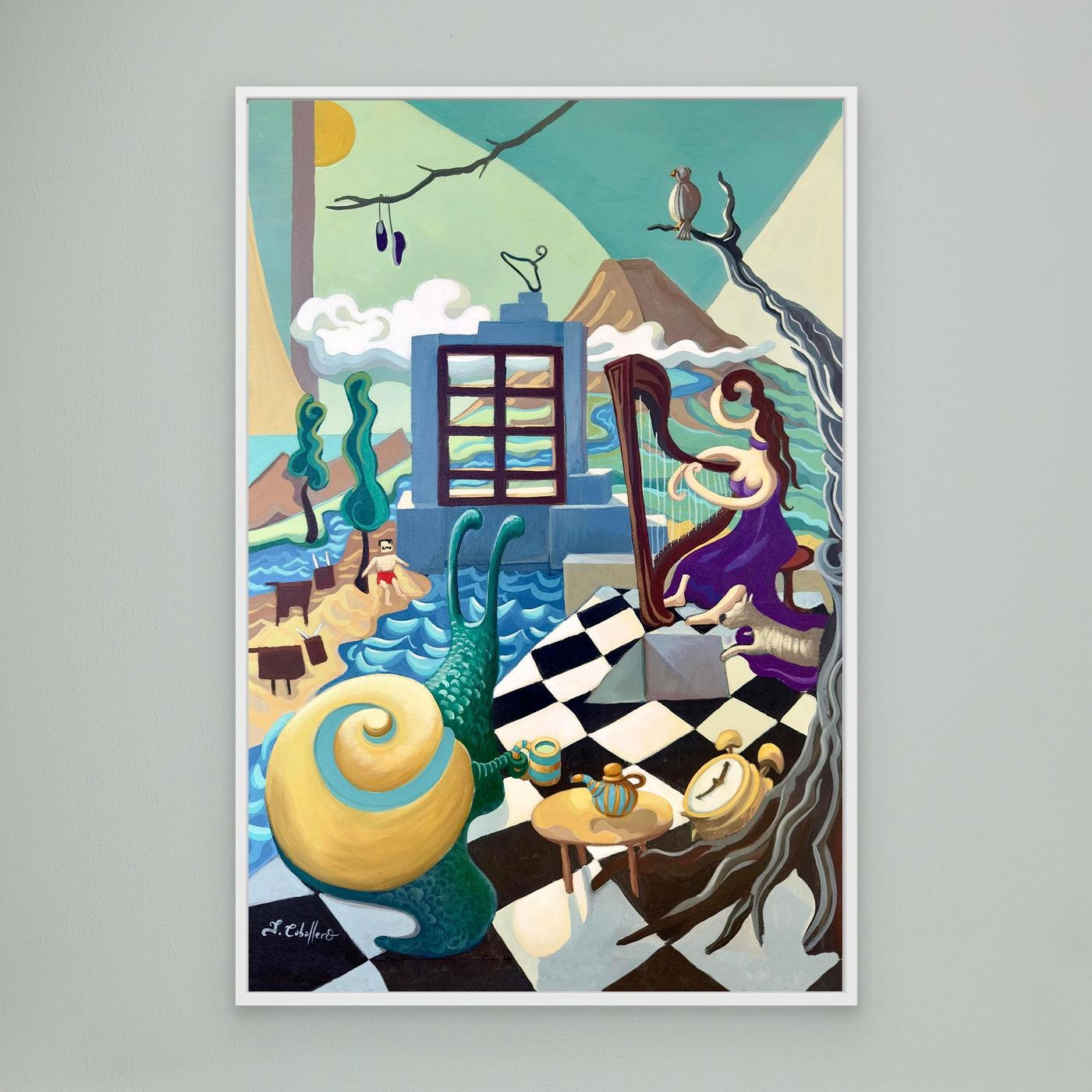 N231 -  Somewhere when time listens -Framed Canvas