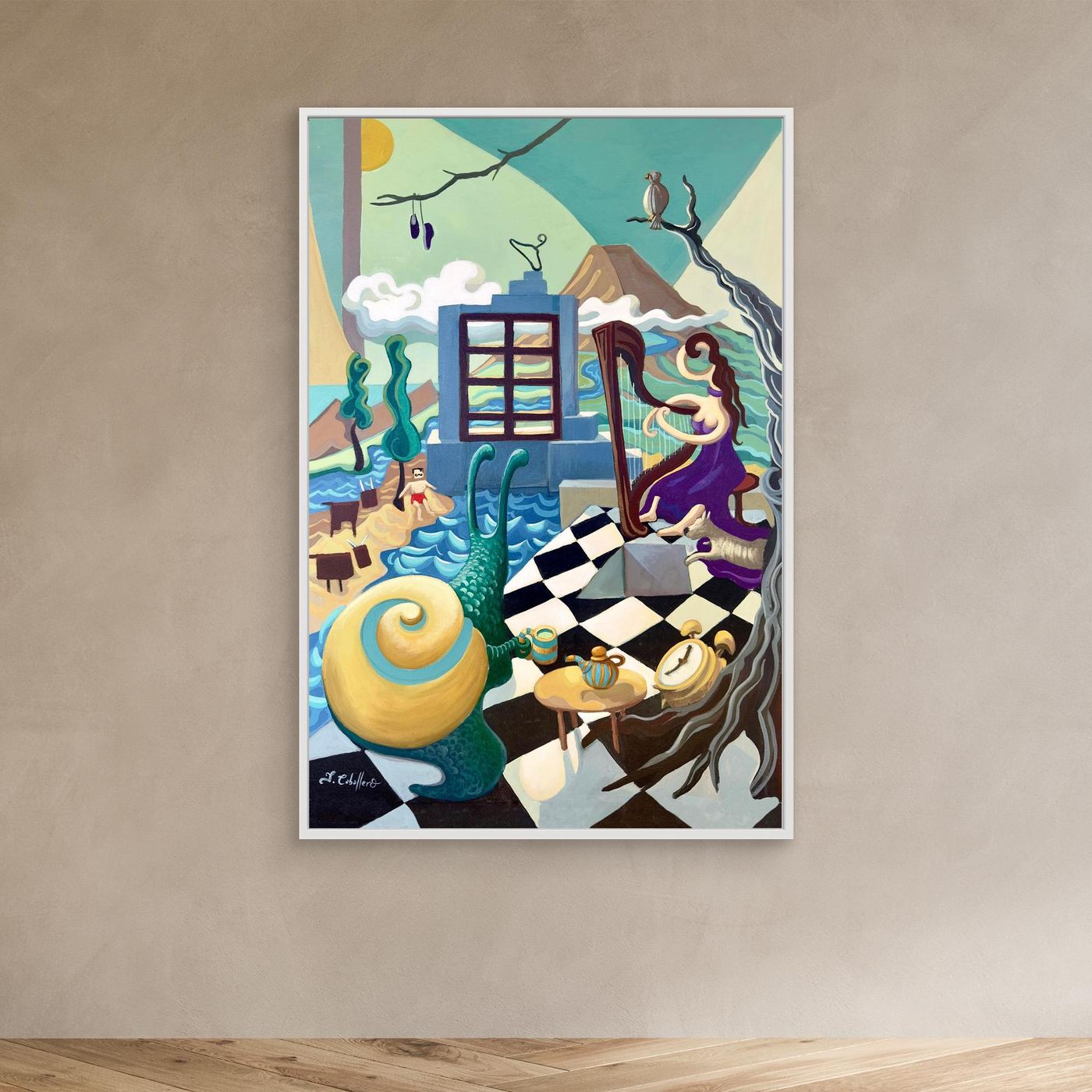 N231 -  Somewhere when time listens -Framed Canvas