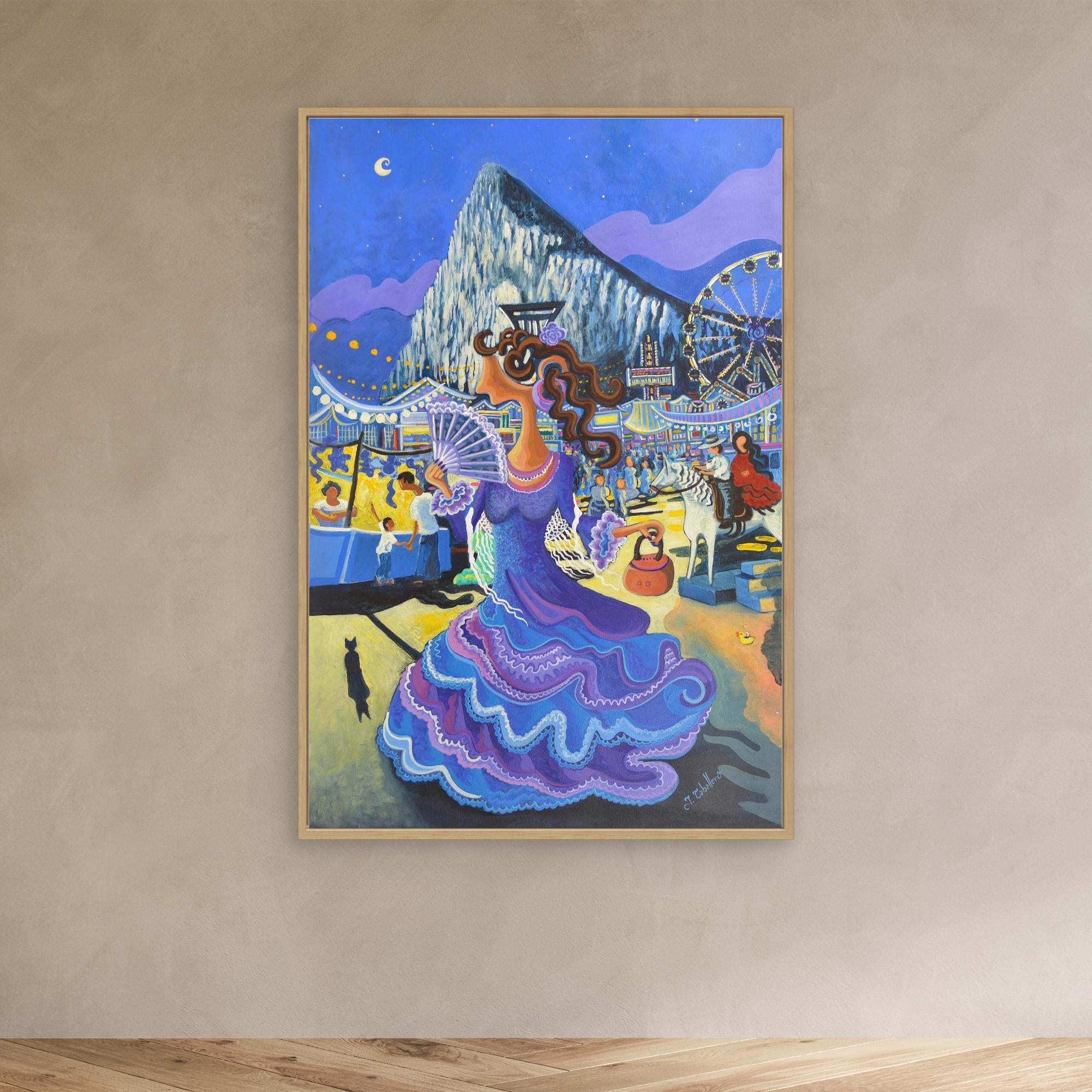 N150 - Noche de Feria - Framed Canvas Art Print