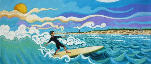 N204 - Surfing - El Palmar - Mug Panorama - Arte Caballero